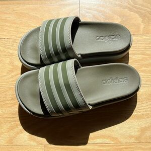 Adidas Adilette Platform Slides Army Green
